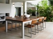 <strong>Metal line</strong>: consists of an aluminium colour steel structure, and a variety of wooden veneered table top and pool table rails. Finger print protected stainless steel is available as an option. 
