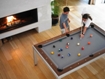 <strong>Metal line</strong>: consists of an aluminium colour steel structure, and a variety of wooden veneered table top and pool table rails. Finger print protected stainless steel is available as an option. 